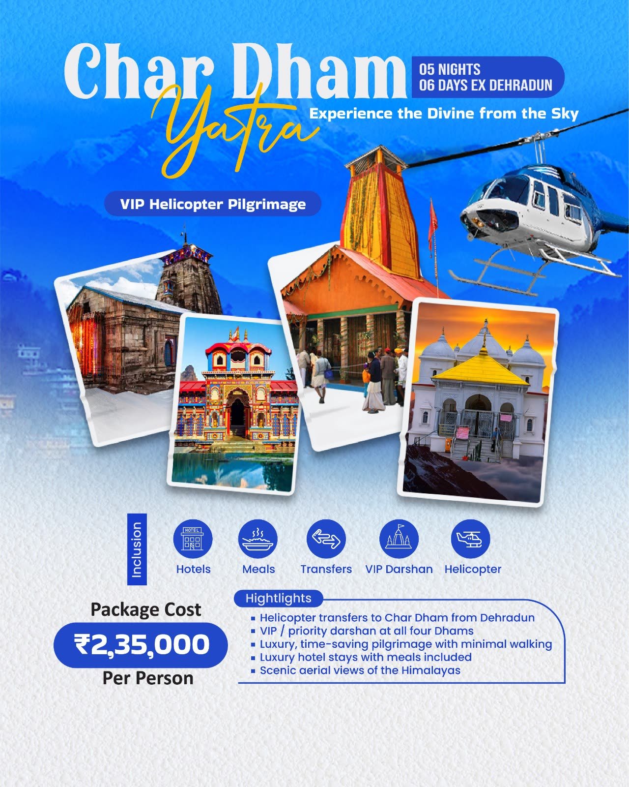 Helicopter view of a Chardham pilgrimage route