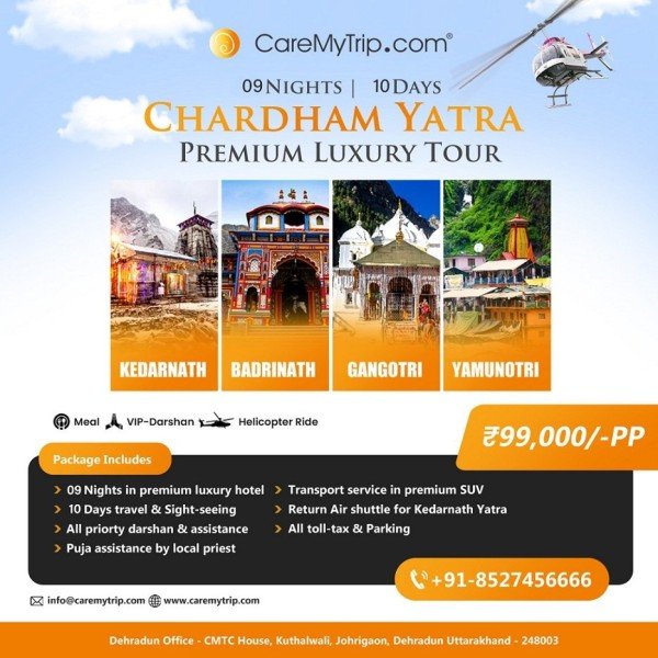 10 Days Luxury Char Dham Yatra from Haridwar